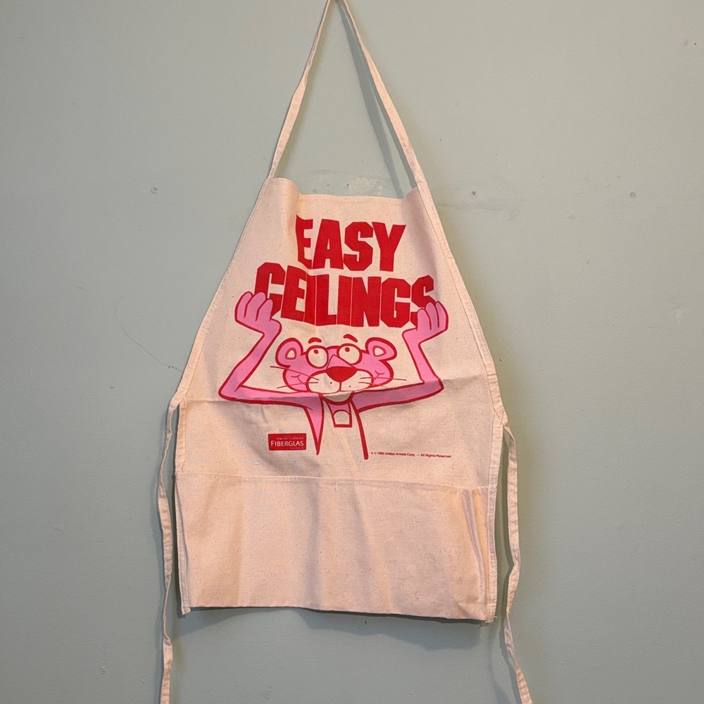 Vintage Owens Corning Fiberglas Pink Panther Promotional Apron